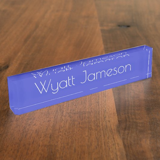 HAMbyWG - Schreibtisch Name Plate - Blau Namensplakette (Seite)