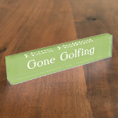 HAMbyWG - Schreibtisch Name Plate - Gone Golfing Namensplakette (Seite)