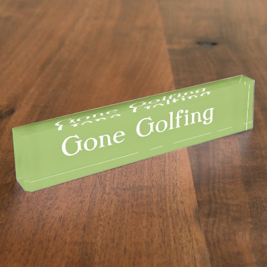HAMbyWG - Schreibtisch Name Plate - Gone Golfing Namensplakette (Seite)