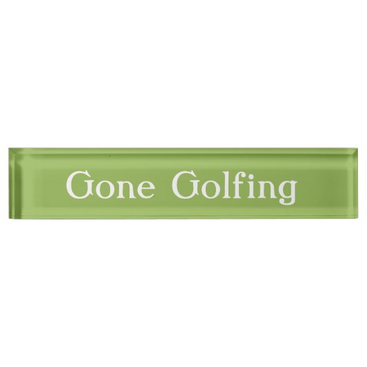 HAMbyWG - Schreibtisch Name Plate - Gone Golfing Namensplakette (Vorderseite)