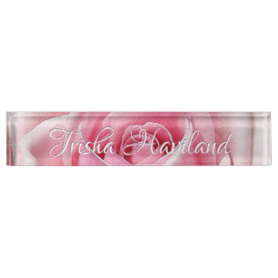 HAMbyWG Schreibtisch Name Plate - Pale Pink Rose Namensplakette