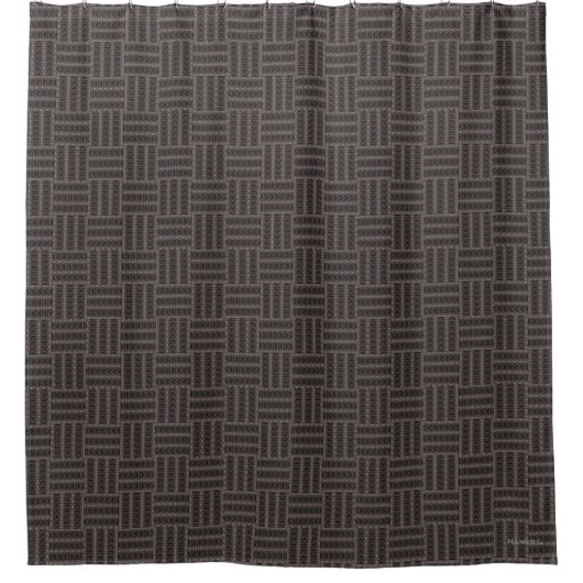 HAMbyWG - Schwarz & Gray Woven Look Muster Duschvorhang (Vorderseite)