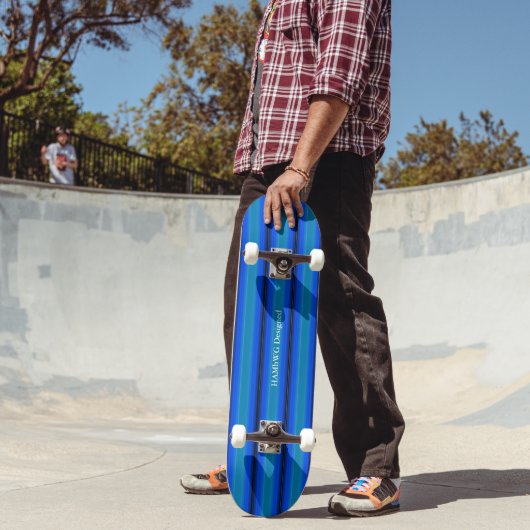 HAMbyWG - Skateboard - Blauer grüner Streifen (Außenbereich 2)