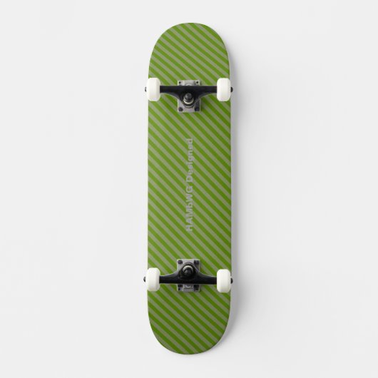 HAMbyWG - Skateboard - Greem Diagonal Stripes (Vorderseite)