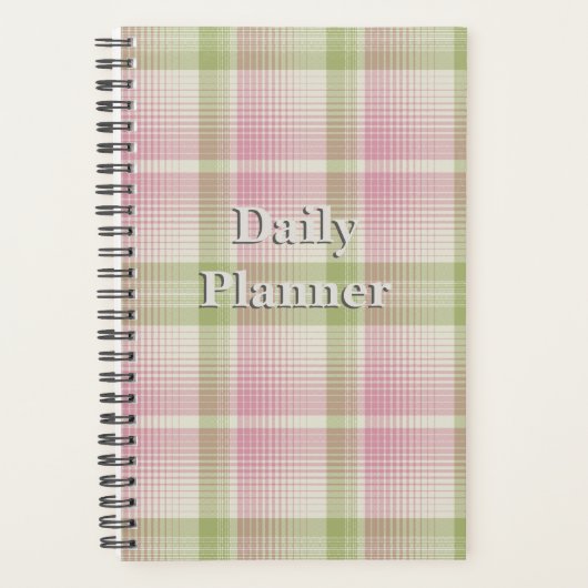 HAMbyWG - Small Daily Planner - Pink/Celery Karier Planer (Vorderseite)