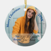 HAMbyWG Square Ornament - Blaue Rose (Vorne)