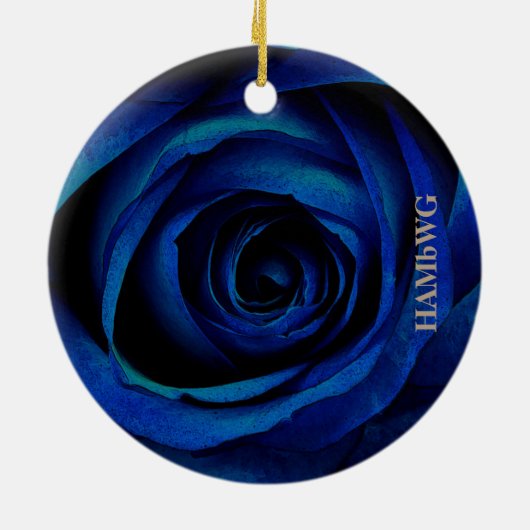 HAMbyWG Square Ornament - Blaue Rose (Hinten)