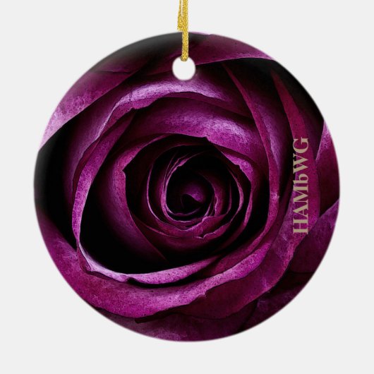 HAMbyWG Square Ornament - Rose mit bemalten Himbee (Hinten)