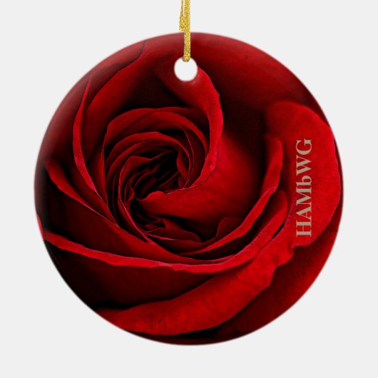 HAMbyWG Square Ornament - Rote Rose (Hinten)