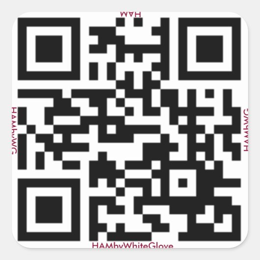 HAMbyWG - Stickers - QR-Code mit den Namen B/W (Vorderseite)
