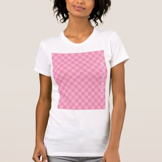 HAMbyWG - T - Shirt von Frauen - Rosa Schachbrett (Vorderseite)