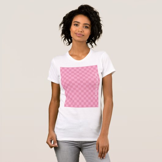 HAMbyWG - T - Shirt von Frauen - Rosa Schachbrett (Vorne ganz)