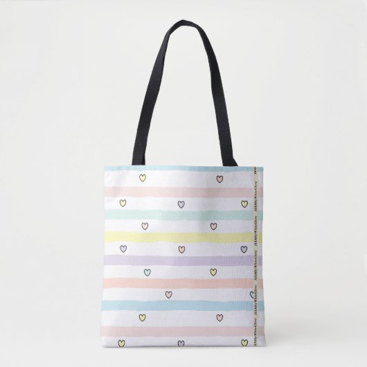 HAMbyWG - Tasche - Tiny Hearts, Pastel Lines! (Vorderseite)