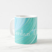 HAMbyWG - Tasse für Kaffee - Aqua Mint Swirl (Vorderseite Links)