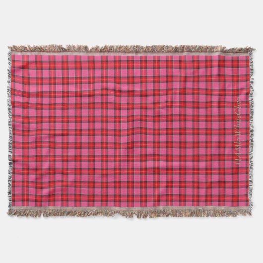 HAMbyWG - Throw Blanket - Rosa/Rot Kariert Decke (Vorderseite)