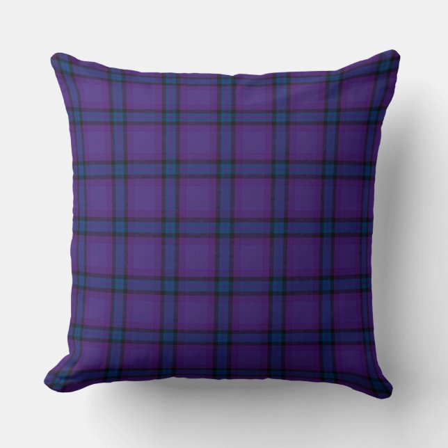 HAMbyWG - Throw Kissen - Deep Violet Blue Kariert (Vorderseite)