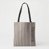 HAMbyWG - Tote Bag - Gray & Orange Classic Stripe Tasche (Vorderseite)