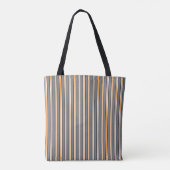 HAMbyWG - Tote Bag - Gray & Orange Classic Stripe Tasche (Rückseite)