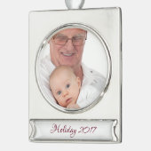 HAMbyWG - Weihnachtsschmuck - Mit Ihrem Bild Banner-Ornament Silber (Links)