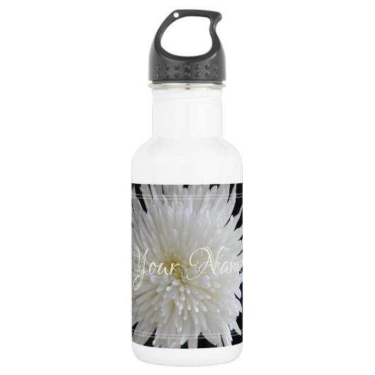 HAMbyWG - White Dahlia Edelstahlflasche (Vorderseite)