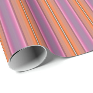 HAMbyWG - Wrapping Paper - Orange & Pink Stripe Geschenkpapier