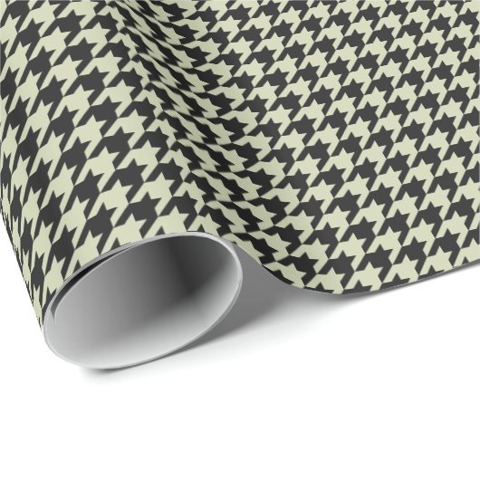 HAMbyWG Wrapping Paper - Schwarz/Beige-Hahnentritt Geschenkpapier (Rolleneckpunkt)