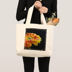 HAMbyWG - Yellow Orange Gerber Daisy Jumbo Stoffbeutel