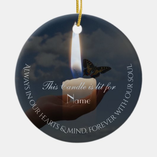 HAMbyWhiteGlove Candle Butterfly Tribute Ornament (Vorne)
