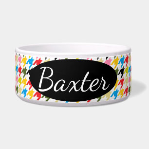 HAMbyWhiteGlove - Dog Food Bowl - Hahnentrittmuste Napf