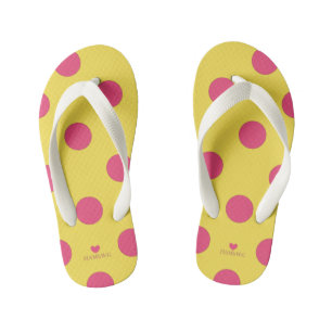 HAMbyWhiteGlove - Drehen - Flops - Pink Polka Dots Kinderbadesandalen