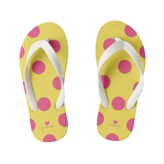 HAMbyWhiteGlove - Drehen - Flops - Pink Polka Dots Kinderbadesandalen (Fußbett)