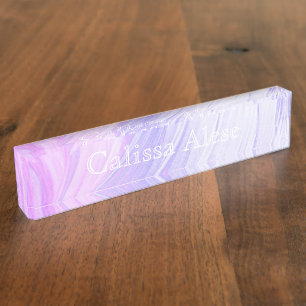 HAMbyWhiteGlove Schreibtisch Namensschild -Violett Namensplakette