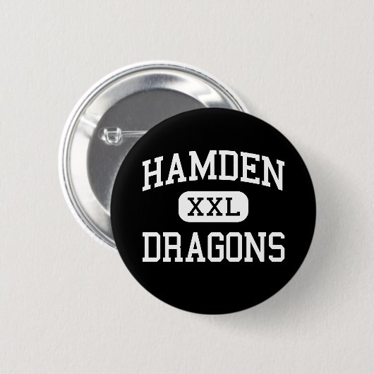 Hamden - Drachen - hoch - Hamden Connecticut Button (Vorne & Hinten)
