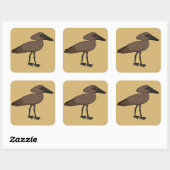 Hamerkop Quadratischer Aufkleber (Blatt)