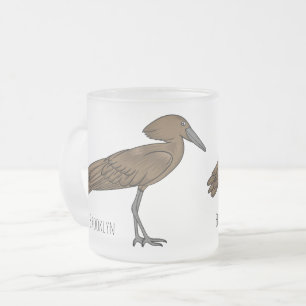 Hamerkop Vogel Cartoon Illustration Mattglastasse