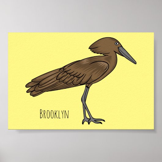 Hamerkop Vogel Cartoon Illustration Poster (Vorne)