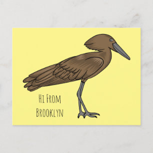 Hamerkop Vogel Cartoon Illustration Postkarte