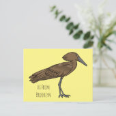 Hamerkop Vogel Cartoon Illustration Postkarte (Stehend Vorderseite)