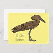 Hamerkop Vogel Cartoon Illustration Postkarte (Vorne/Hinten)