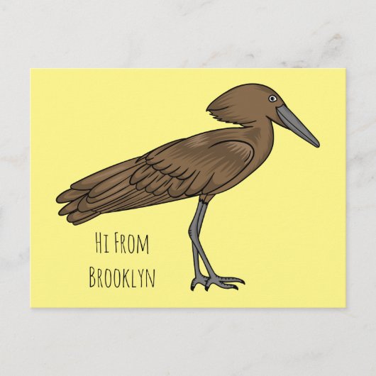 Hamerkop Vogel Cartoon Illustration Postkarte (Vorderseite)