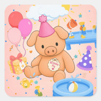 Hamhocks Pink Splashtastic! Geschichtenbuch Quadratischer Aufkleber