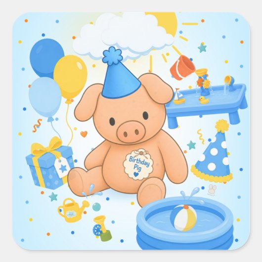 Hamhocks Splashtastic! Geschichtenbuch Quadratischer Aufkleber (Vorderseite)