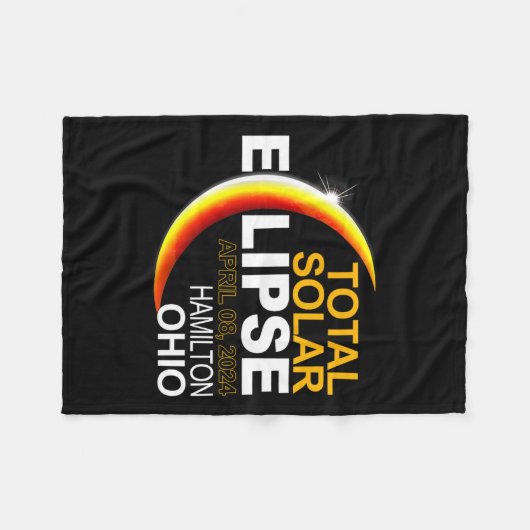 Hamilton 2024 Solar Eclipse 2024 040824 Eclipse Fleecedecke (Vorderseite (Horizontal))