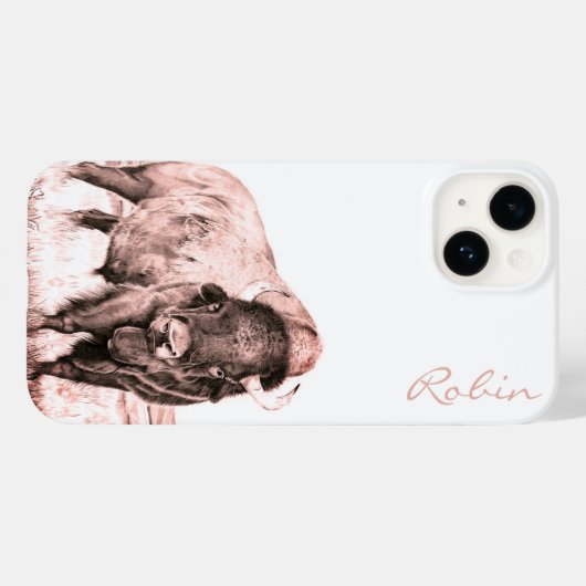 Hamilton ~ American Bison (Lachs) Case-Mate iPhone Hülle (Rückseite (Horizontal))