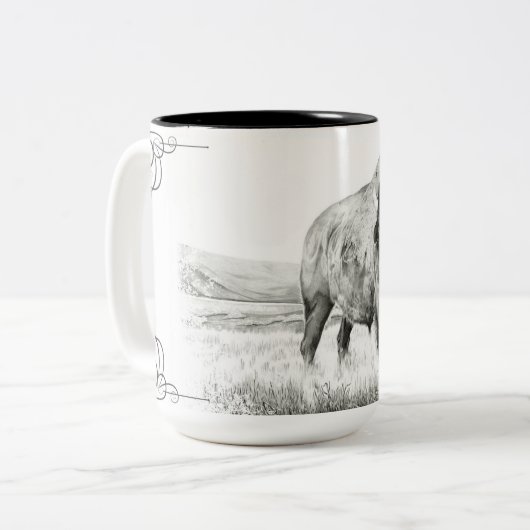 Hamilton ~ American Bison Zweifarbige Tasse (Vorderseite Links)