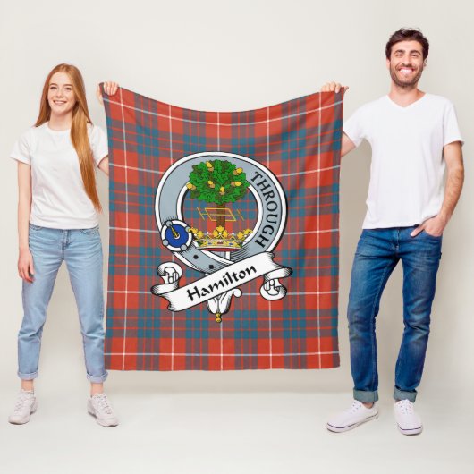 Hamilton Ancient Clan Abzeichen Tartan Kariert Fleecedecke (Beispiel)