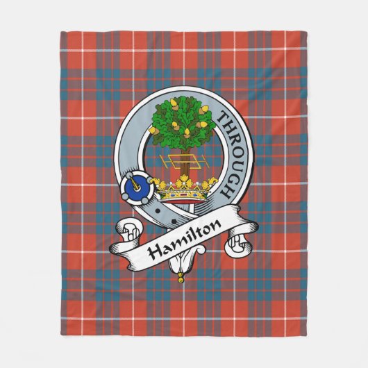 Hamilton Ancient Clan Abzeichen Tartan Kariert Fleecedecke (Vorderseite)