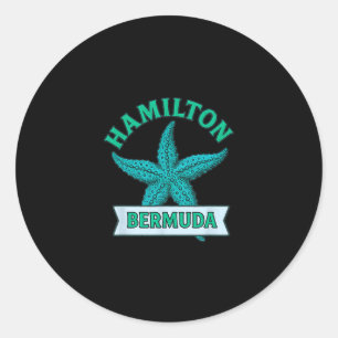 Hamilton Bermuda Stern Fisch Reise Urlaub Souvenir Runder Aufkleber