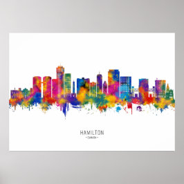 Hamilton Canada Skyline Poster