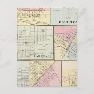 Hamilton, Carthage, Bushnell, Lincoln und LaHarpe Postkarte